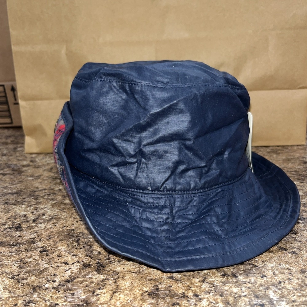 Vtg Polo Ralph Lauren Navy Blue & Heritage Tartan Plaid Toddler Bucket Hat NWTs - Picture 2 of 11